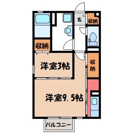 宇都宮駅 徒歩33分 2階の物件間取画像